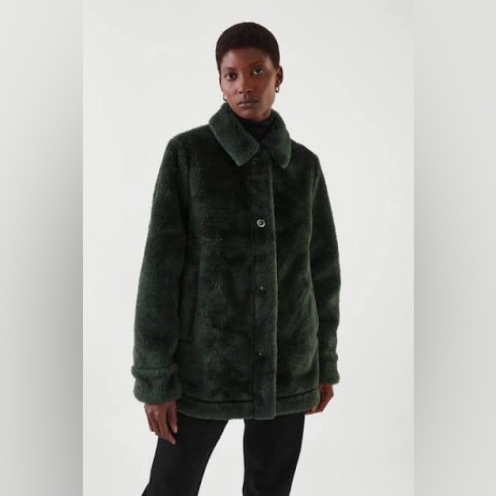 COS Deep Green Teddy Jacket - Picture 3 of 5